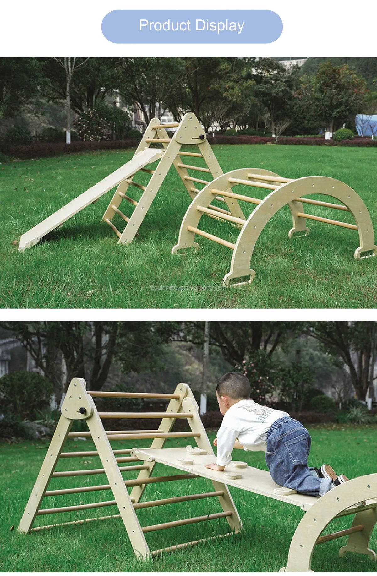 Pikler Triangle Climbing Set